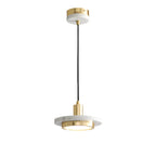 Modern Hanging Lamp with Marble Style Detail