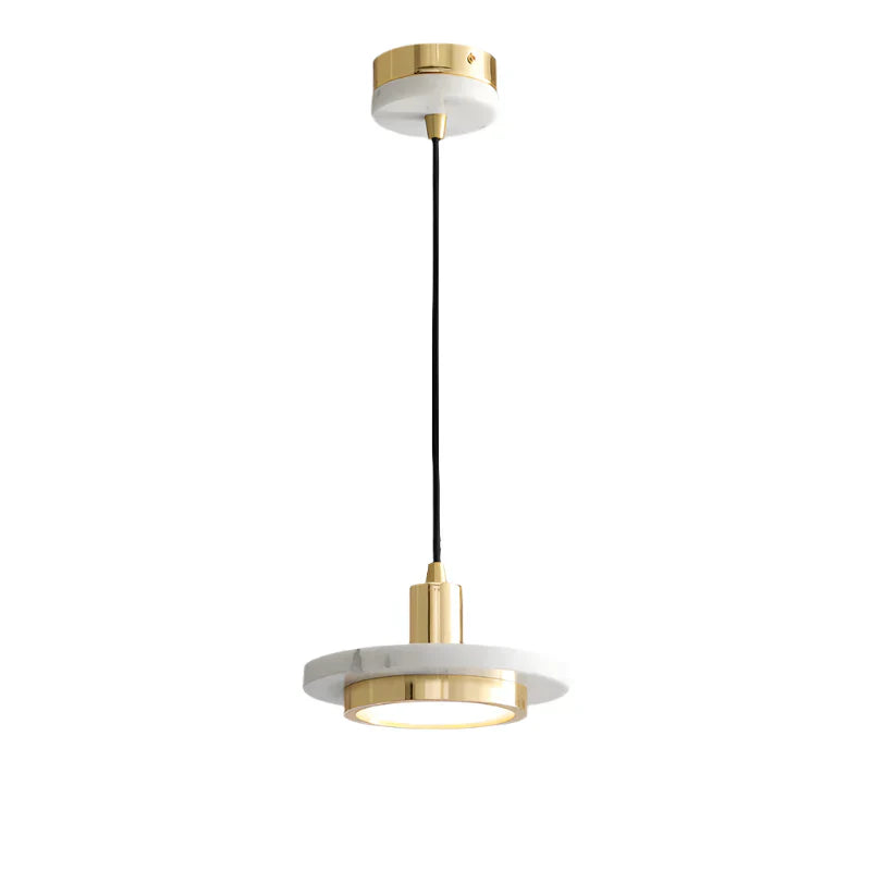 Modern Hanging Lamp with Marble Style Detail
