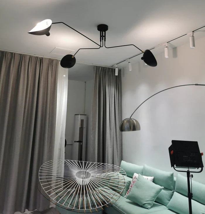 Black Ceiling Lamp with Rotating Arms – Modern Design
