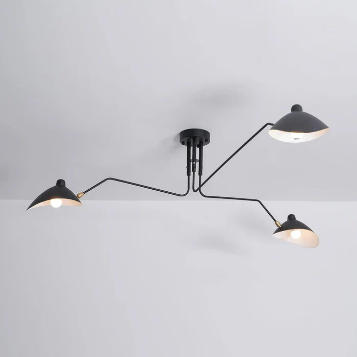 Black Ceiling Lamp with Rotating Arms – Modern Design