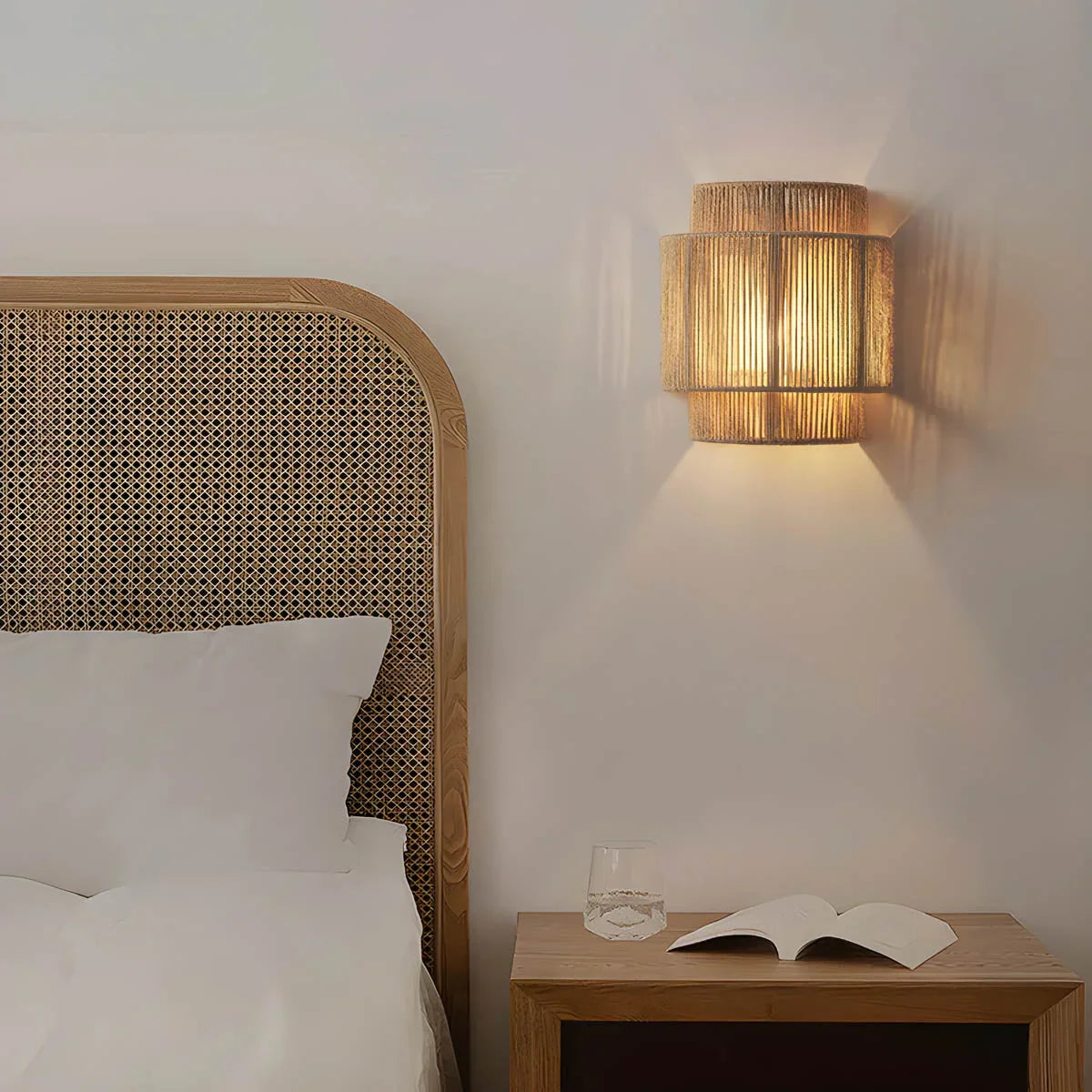 Hikari Boho Wall Sconce Made of Natural Rope