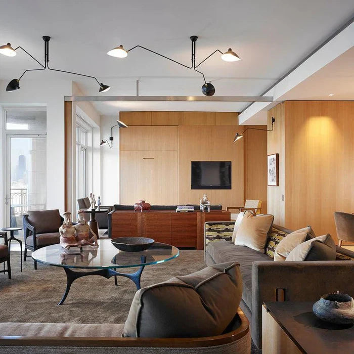 Black Ceiling Lamp with Rotating Arms – Modern Design
