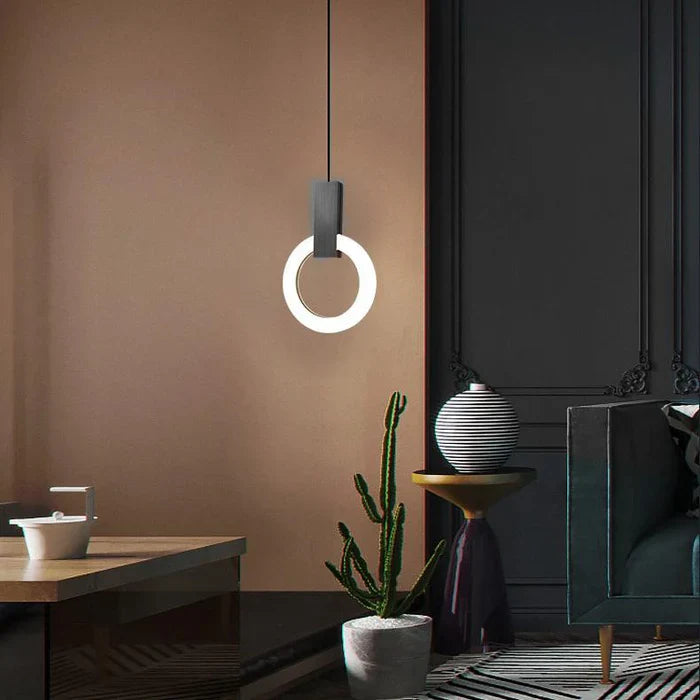 Modern LED Pendant Lamp Gold Ring