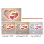Modern LED Ceiling Lamp in the Shape of Hearts for Children's Room