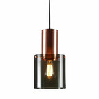Modern Pendant Lamp with Glass Shade and Metal Accent – Industrial Elegance