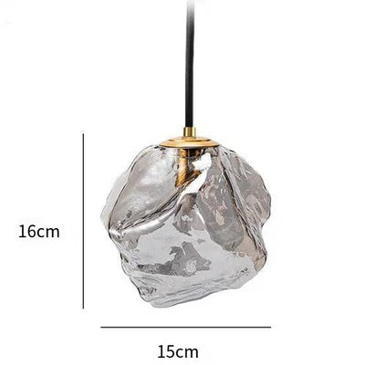 Modern Pendant Lamp with Irregular Glass Shade