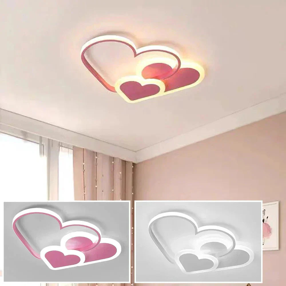Modern LED Ceiling Lamp in the Shape of Hearts for Children's Room
