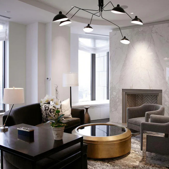 Black Ceiling Lamp with Rotating Arms – Modern Design