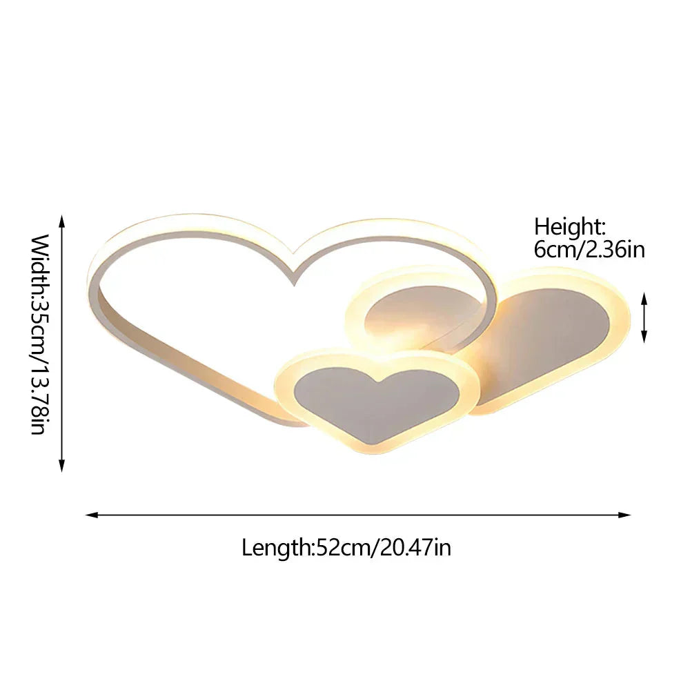 Modern LED Ceiling Lamp in the Shape of Hearts for Children's Room
