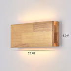 Japanese Wooden Square LED Wall Light | 1-Light