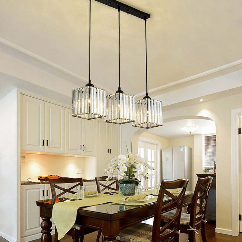 Vina Modern Cluster Cylinder Glass Pendant Light, Black/Gold