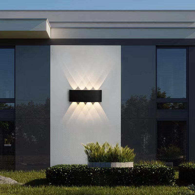 Ray Modern Outdoor Wall Light Rectangle LED White Metal Terrace