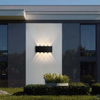 Ray Modern Outdoor Wall Light Rectangle LED White Metal Terrace