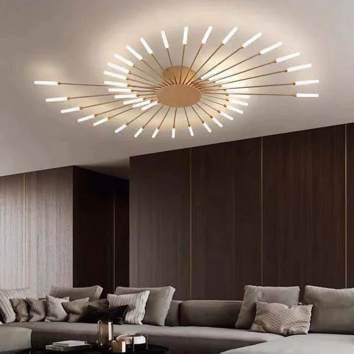 Wesley Ceiling Light Fireworks Artistic Design Black/Gold
