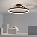 Solen Modern Circle Flush Mount Ceiling Light, Black & White