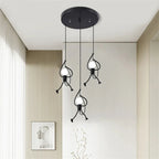 Hanging Lamp with a Climbing Figure Motif