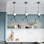 Hanging Lamp with a Climbing Figure Motif