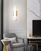 Modern Marble Wall Sconce with Gold Details – Luxury Lighting