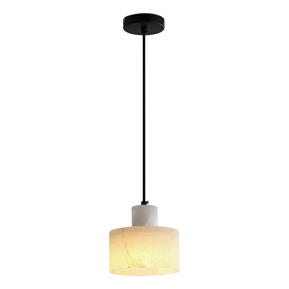 Hanging Lamp with Marble Shade – Minimalist Elegance