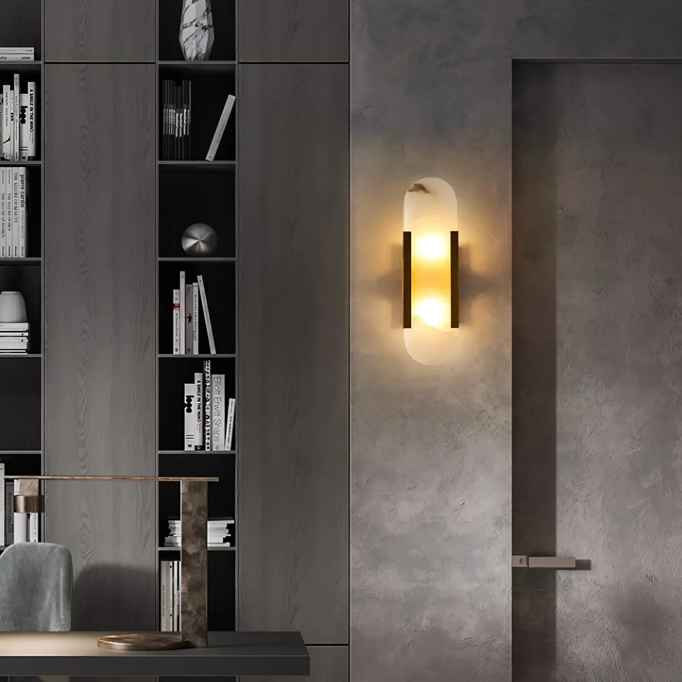 Modern Marble Wall Sconce with Gold Details – Luxury Lighting