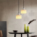 Hanging Lamp with Marble Shade – Minimalist Elegance