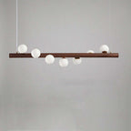 Valentina Glass Bubble Pendant Light Wood/Walnut
