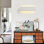 Modern Rectangular Wall Sconce, Metal, White, Garden