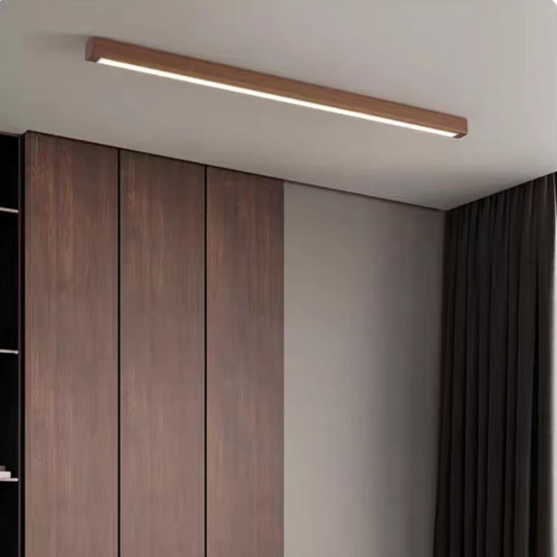 Arisha Linear Slim Ceiling Light, Wood