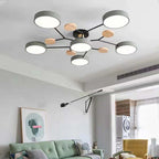Arisha Geometric Flush Mount Ceiling Light Acrylic/Wood Living Room