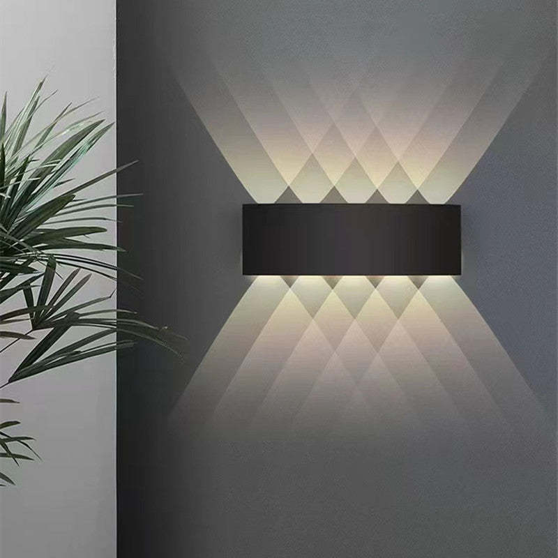 Ray Modern Outdoor Wall Light Rectangle LED White Metal Terrace