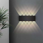 Ray Modern Outdoor Wall Light Rectangle LED White Metal Terrace