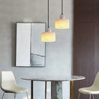 Hanging Lamp with Marble Shade – Minimalist Elegance