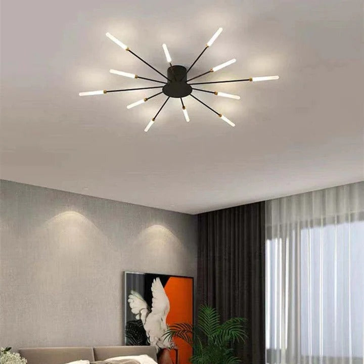 Wesley Ceiling Light Fireworks Artistic Design Black/Gold