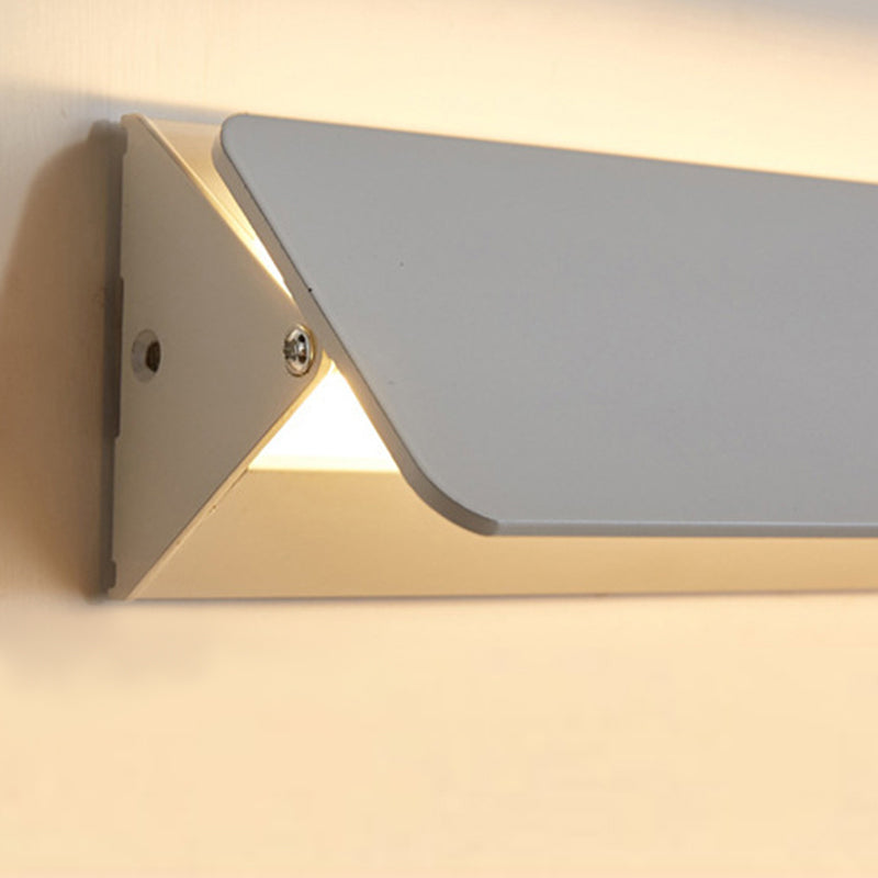 Modern Rectangular Wall Sconce, Metal, White, Garden