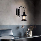 Silva Industrial Retro Wall Light Black/Bronze Indoor Metal/Glass