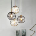 Designer Hanging Lamp with Spherical Glass Shade