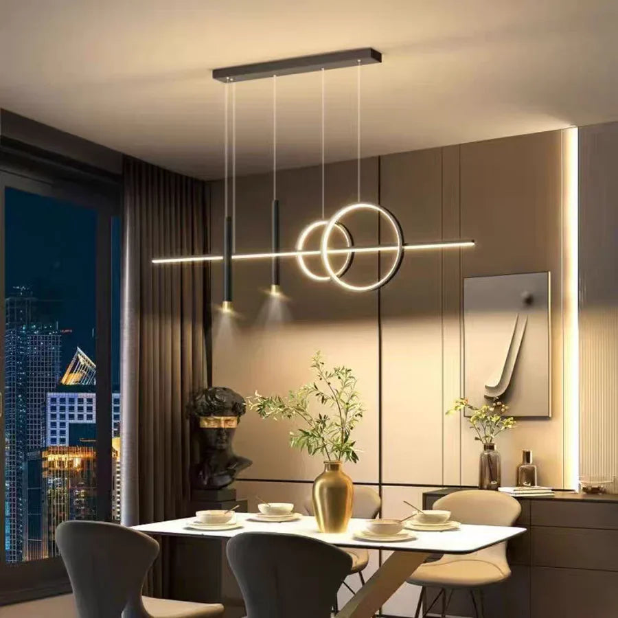 Modern LED Pendant Light – geometric design, ceiling lighting for living room and dining room