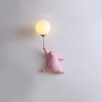 Bear Balloon Wall Sconce Modern Animal Bear Balloon. White/Blue/Pink. Living Room