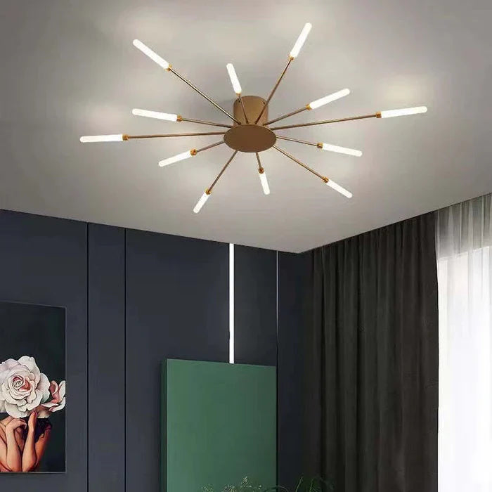 Modern LED Ceiling Chandelier - Minimalist Design Inspired by Sun Rays