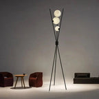 Designer LED Floor Lamp with Moon-Shaped Shades – Table and Floor Lamp on Tripod
