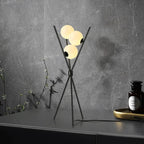 Designer LED Floor Lamp with Moon-Shaped Shades – Table and Floor Lamp on Tripod