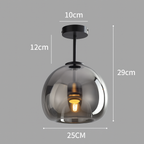 Nordic Glass Globe Semi-Flush Ceiling Light | 1-Light