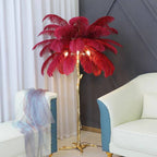 Luxury Feather/Colored Metal Floor Lamp