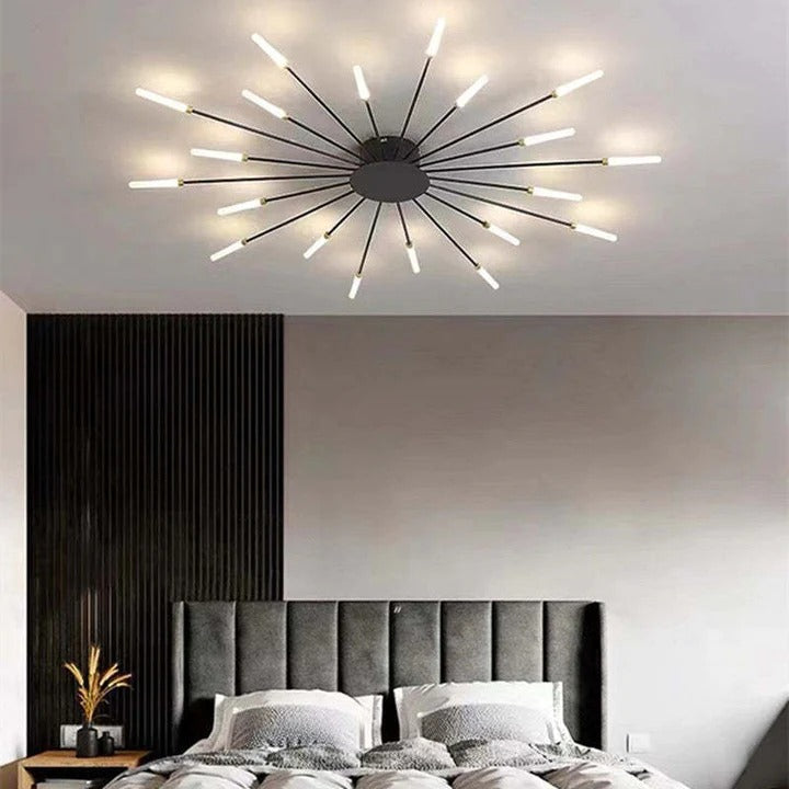 Wesley Ceiling Light Fireworks Artistic Design Black/Gold