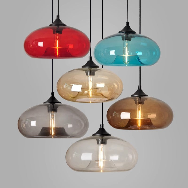 Tristara - Vintage Pendant Lamp Made of Colored Glass