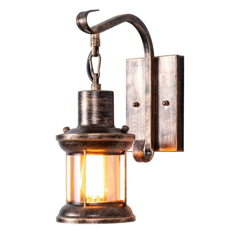 Silva Industrial Retro Wall Light Black/Bronze Indoor Metal/Glass