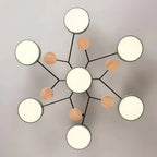 Modern LED Multi-Arm Ceiling Lamp – Minimalist Design with Wooden Accents