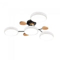 Modern LED Multi-Arm Ceiling Lamp – Minimalist Design with Wooden Accents