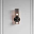 Elegant wall sconce with smoky glass and gold finish – double light source