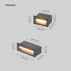 Ray Modern Metal Rectangular Outdoor Deck/Step Light, Black